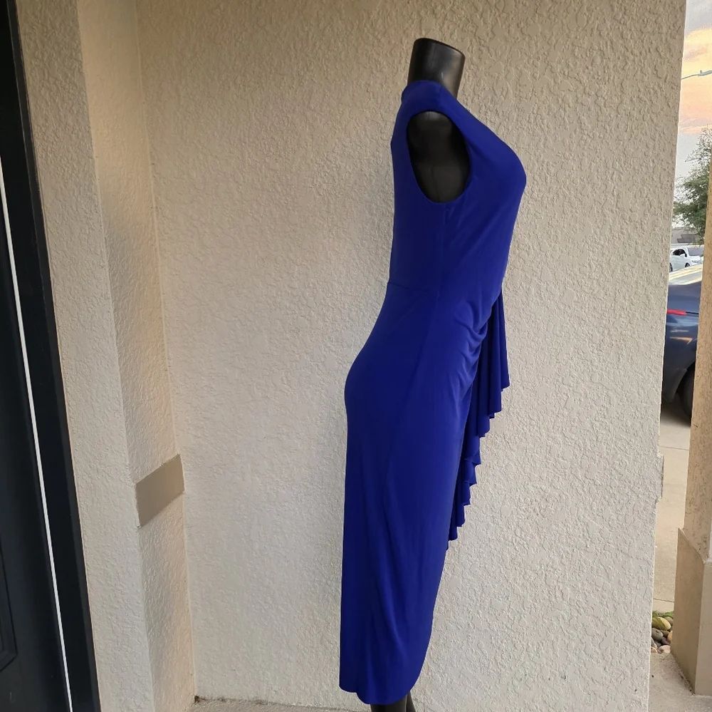 BRAND NEW CONNECT APPAREL SLEEVELESS SIDE RUFFLE SHEATH DRESS - Picture 7 of 16